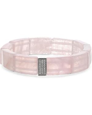 Sydney Evan Rose Quartz And Diamond Pavé Bracelet - Pink