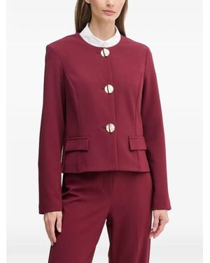 Joseph Ribkoff Button Flap-Pocket Jacket - Red