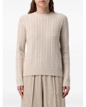 Agnona Cable-Knit Cashmere Sweater - Natural