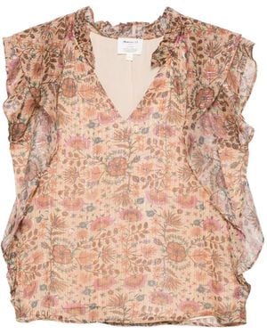 MAISON 123 Floral-Print Ruffled Top - Pink
