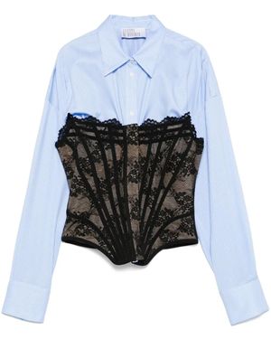 GIUSEPPE DI MORABITO Layered-Design Striped Shirt - White