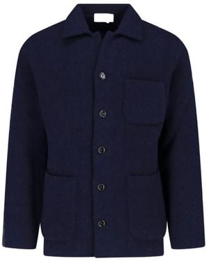 Lardini Cashmere Patch-Pocket Shirt - Blue