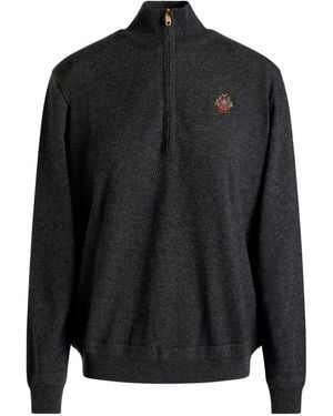 Bally Felpa Con Logo Ricamato E Zip - Nero