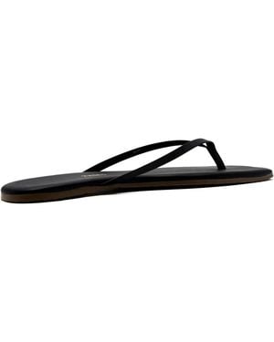 TKEES Lily Leather Flip-Flops - Black