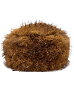 Lack of Color Babushka Faux Fur Hat - Brown