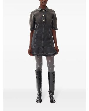 ganni tint denim strap dress Ganni Blue Light Washed Denim Dress