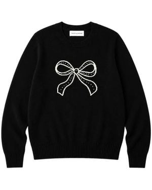 Chinti & Parker Bow-Embroidered Jumper - Black