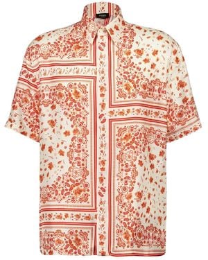 Fendi Camicia A Maniche Corte Con Stampa Bandana - Rosa