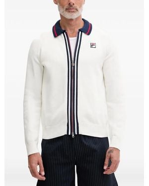 Fila Carraia Logo-Patch Zip-Up Cardigan - White