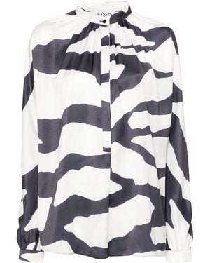 Lanvin Optical Print Shirt - Blue