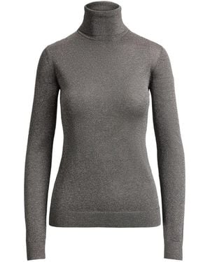 Ralph Lauren Metallic-Effect Roll-Neck Sweater - Gray
