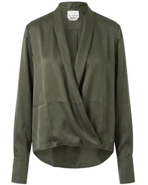 Sa Su Phi Wrap-Style Silk Blouse - Green