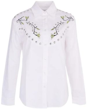 Nafsika Skourti Chemise Grammy À Fleurs Brodées - White