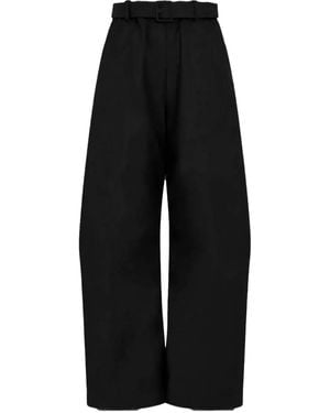 Rosetta Getty Pantaloni A Gamba Ampia Con Cintura - Nero