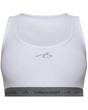 Balenciaga Logo-Print Sports Bra - Grey
