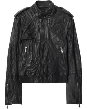 Burberry Leather Biker Jacket - Schwarz