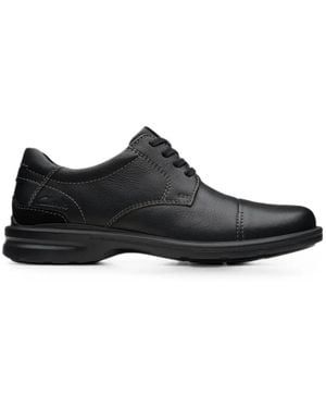 Clarks Gessler Cap Oxford Shoes - Black