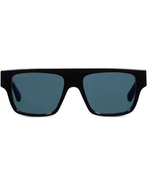 Gucci Lunettes De Soleil À Monture Rectangulaire - Bleu