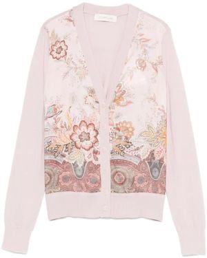 Zimmermann Luna Floral Print Cardigan - Pink