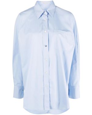 Stella McCartney Oversized Long-Sleeve Cotton Shirt - Blue