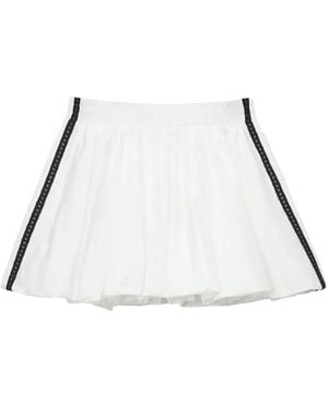 Mini Cream Elastic-Waist Mini Skirt - White