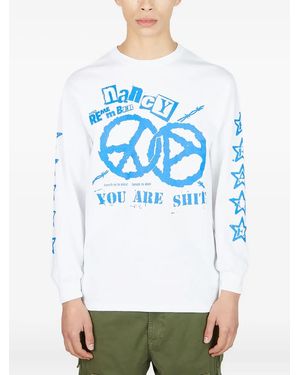 Nancy Ganz Graphic-Print Long-Sleeve T-Shirt - Grey