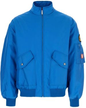 Valentino Garavani Patch-Pocket Bomber Jacket - Blue
