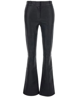 Arma Leather Flared Pants - Black