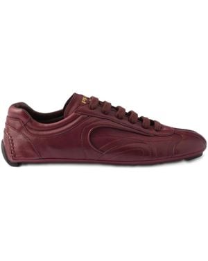 Prada Antiqued Nappa Leather Trainers - Purple