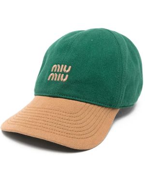Miu Miu Logo Baseball Cap - Green