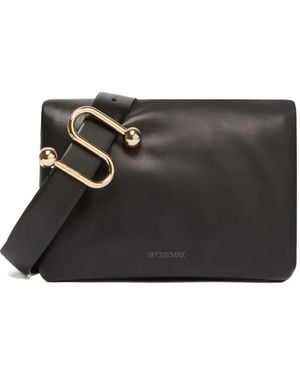 Max Mara レザーショルダーバッグ - ブラック