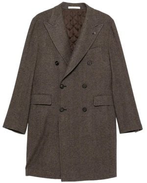 Tagliatore Double-Breasted Herringbone Coat - Gray