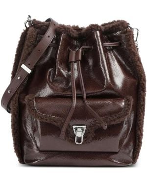 Coccinelle Beuteltasche Mit Shearling - Braun