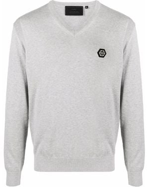 Philipp Plein ロゴパッチ プルオーバー - グレー