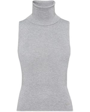 DSquared² Geribbelde Top Met Col - Grijs