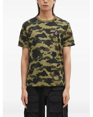 A Bathing Ape T-Shirt mit Camouflage-Print - Grün