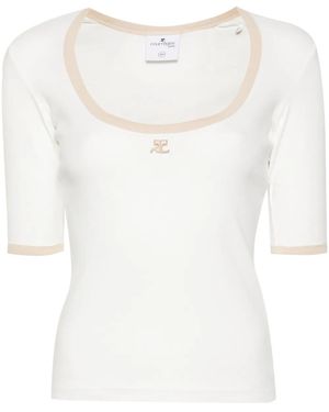 Courreges Holistic Contrast Tシャツ - ホワイト