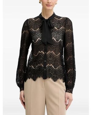 Morgan Lace Tie Blouse - Black