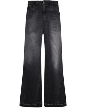 Lois Faded Panelled Jeans - Black