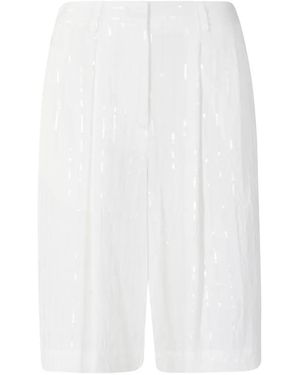 MEIMEIJ Sequin-Embellished Pleated Shorts - White