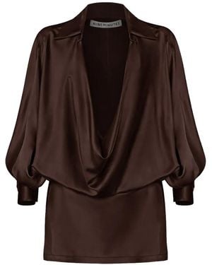 Nineminutes The Mona Draped Mini Dress - Brown