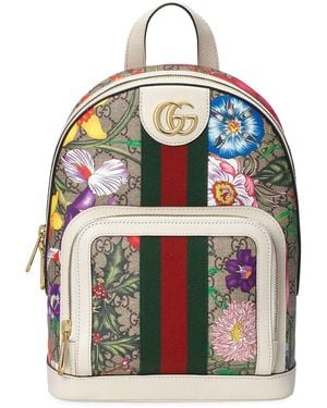 Gucci Flora Print Monogram Backpack - Multicolour