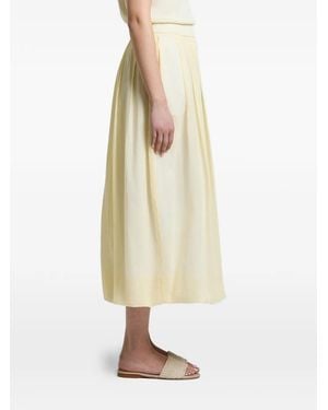 Peserico Midi Pleated Elasticated-Waist Skirt - White
