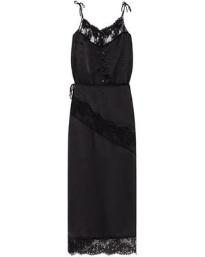 MSGM Lace-Trim Maxi Dress - Black