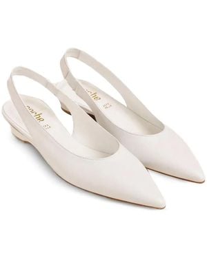 Poche Paris Pointed-Toe Slingback Court Shoes - White
