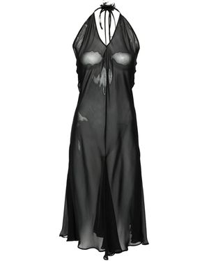 Kiki de Montparnasse Papillon Tetine Keyhole Halter Dress - Black