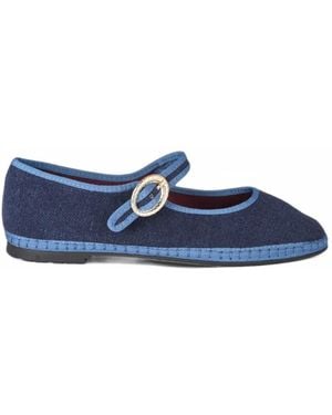 Flabelus Arthur Buckle-Fastening Ballet Flats - Blue