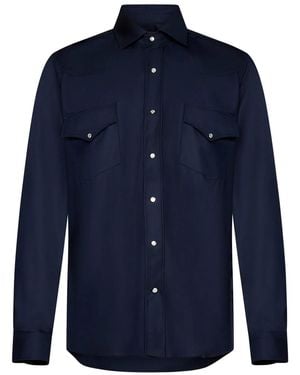 Franzese Collection Virgin Wool Shirt - Blue