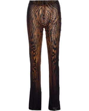 Jean Paul Gaultier Tiger Stripes-print Elastic-waist Trousers - ブラウン