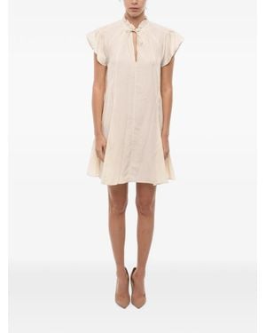 Samsøe & Samsøe Karookh Ruffle-Collar Mini Dress - Natural